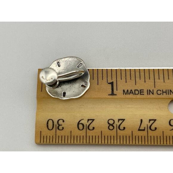 Sterling Silver Sand Dollar .5" Screw Back Earrings - Picture 7 of 8